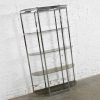 Mid-Century Modern Bow Shape Chrome Etagere 5 Smoked Glass Shelves Style of James David or DIA