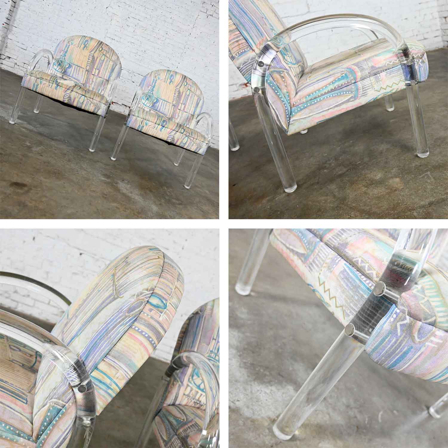 Modern Lucite Waterfall Side Chairs Attributed to Leon Rosen for The Pace Collection