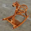 Mid-Century Modern Stylized Rattan Rocking Horse