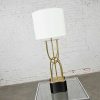 Mid-Century Modern Brass Looped Tube Table Lamp with Shade