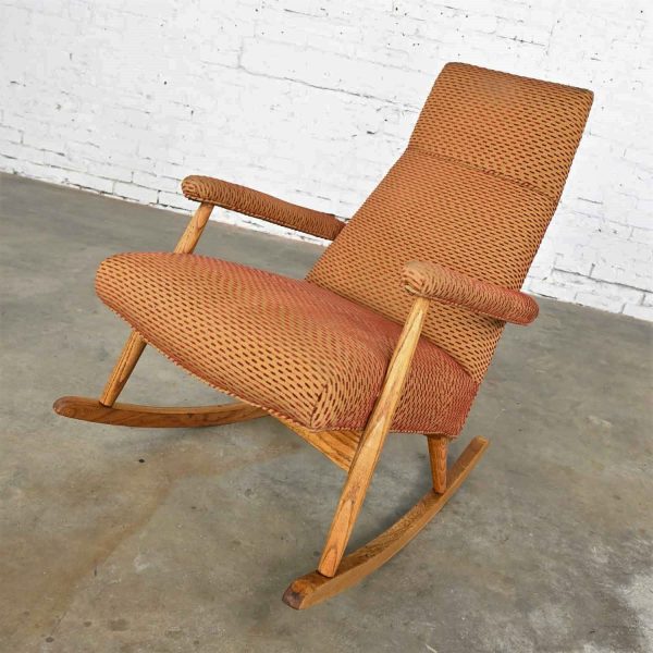 Mid-Century Modern High Back Rocker Rocking Chair