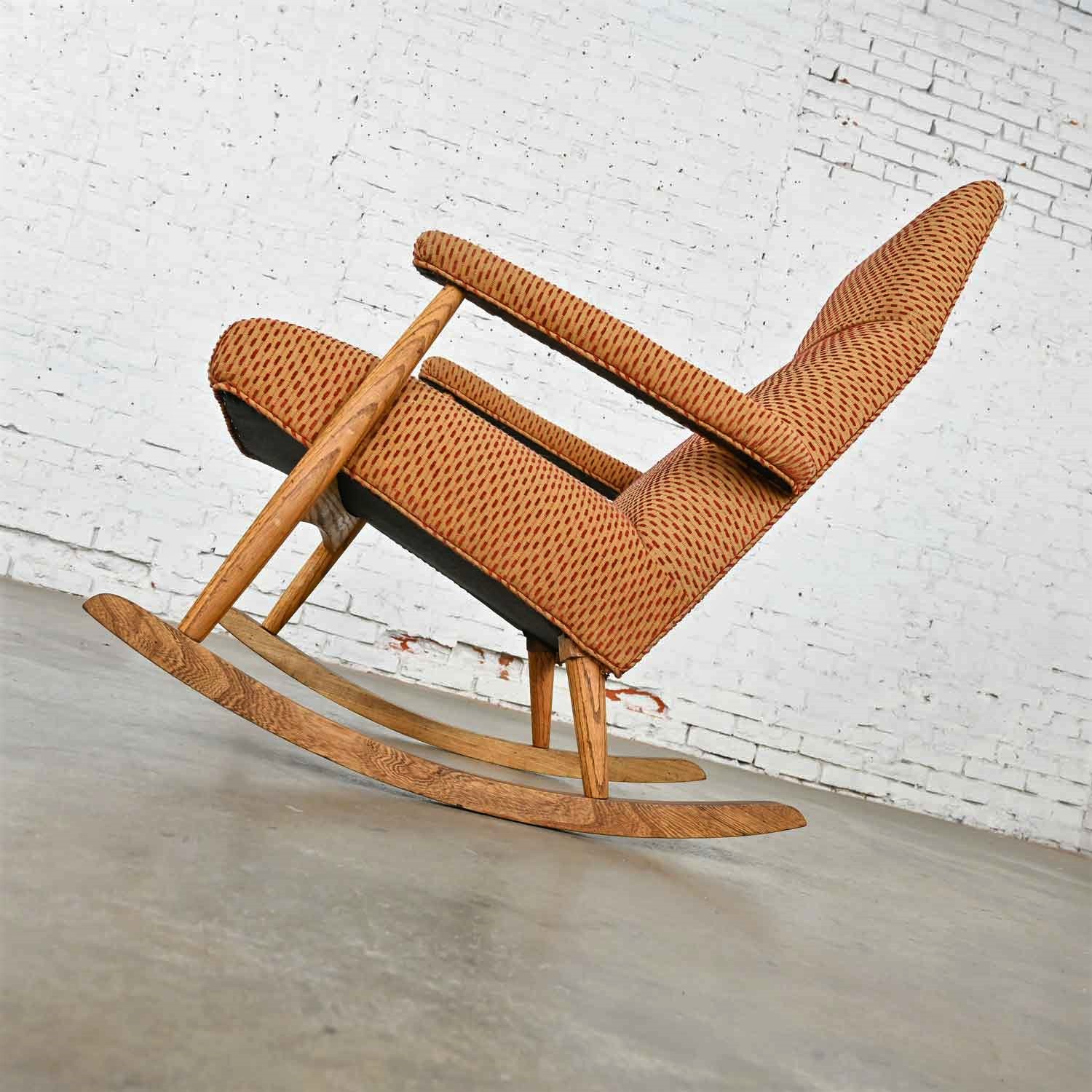 Mid-Century Modern High Back Rocker Rocking Chair