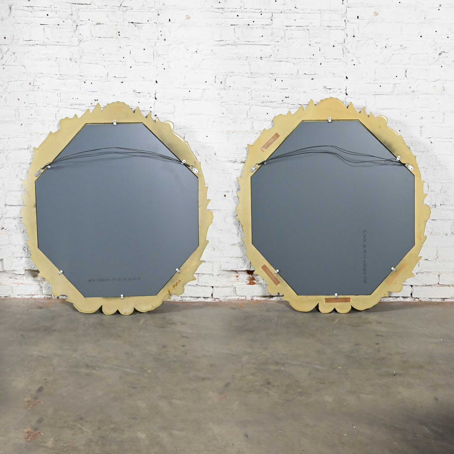 Art Deco Gilded Resin Mirrors Anthemion Foliate Design a Pair Style of Serge Roche