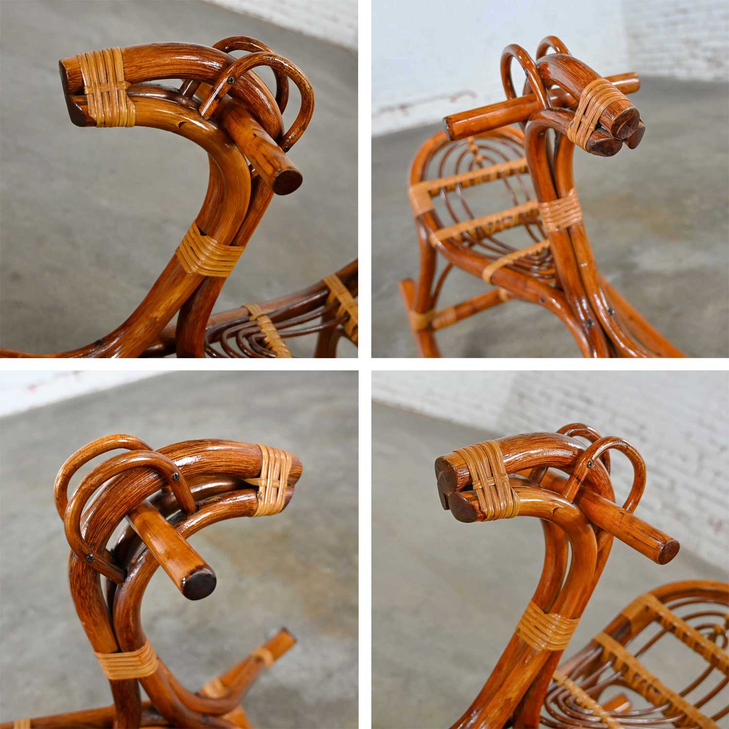 Mid-Century Modern Stylized Rattan Rocking Horse