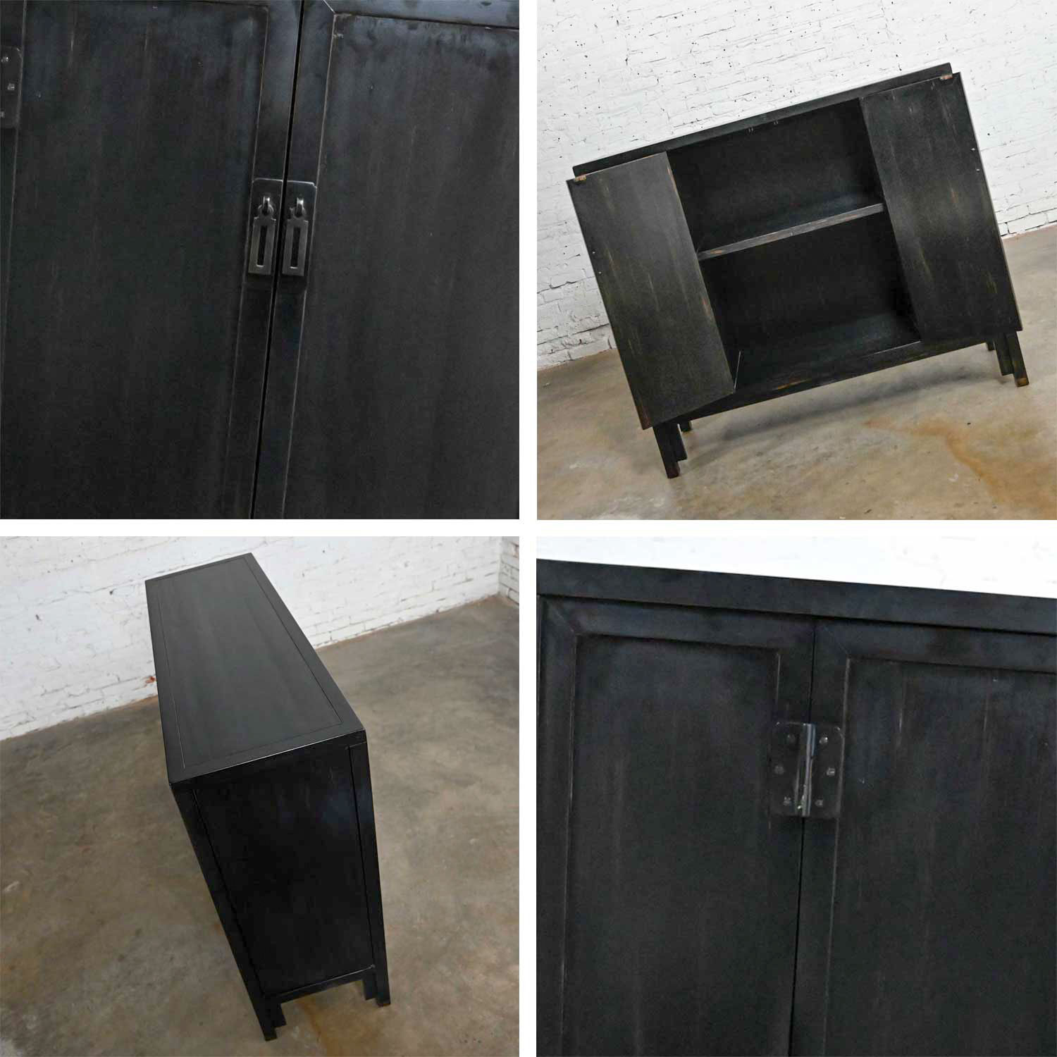 Baker Milling Road Collection Ebonized Han Style Bar Cabinet or Tall Console