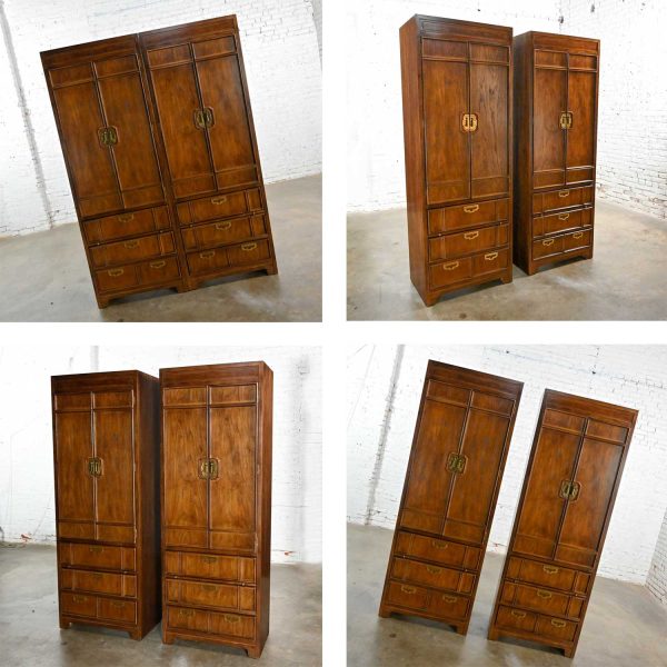 Campaign Style Thomasville Furniture Mystique 3 Section Modular Queen