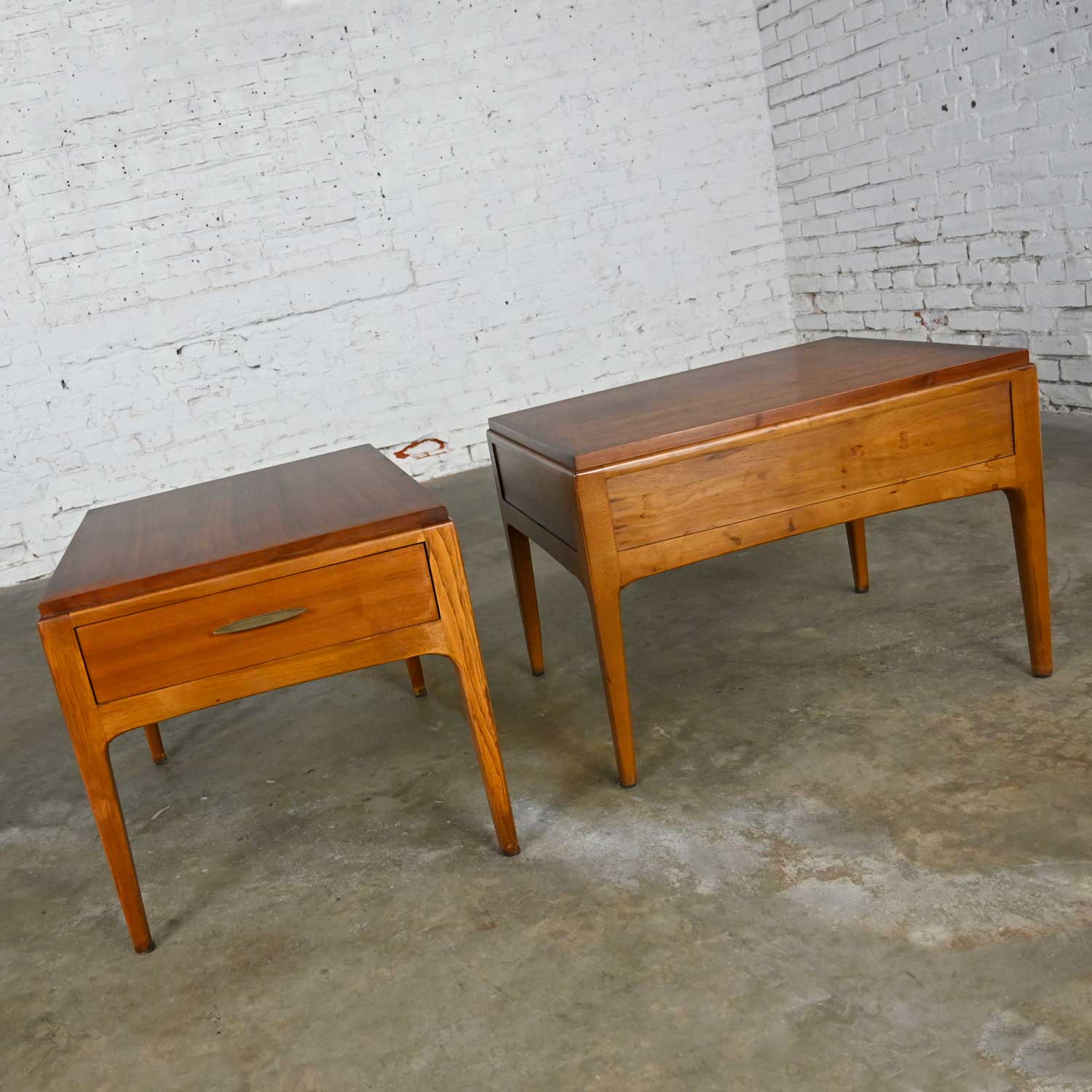 Mid-Century Modern Lane Rhythm Collection Walnut End Tables a Pair