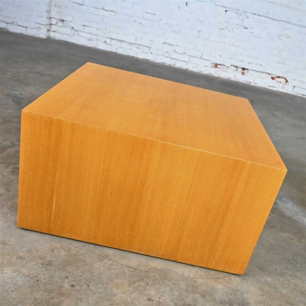 Intrex Furniture Wood Veneer Cube End or Side Table Pedestal Attributed to Paul Mayen