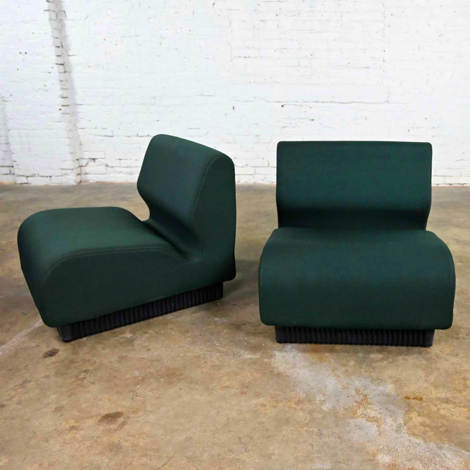 Modern Herman Miller Don Chadwick Modular Seating Forest Green Pair of Chairs