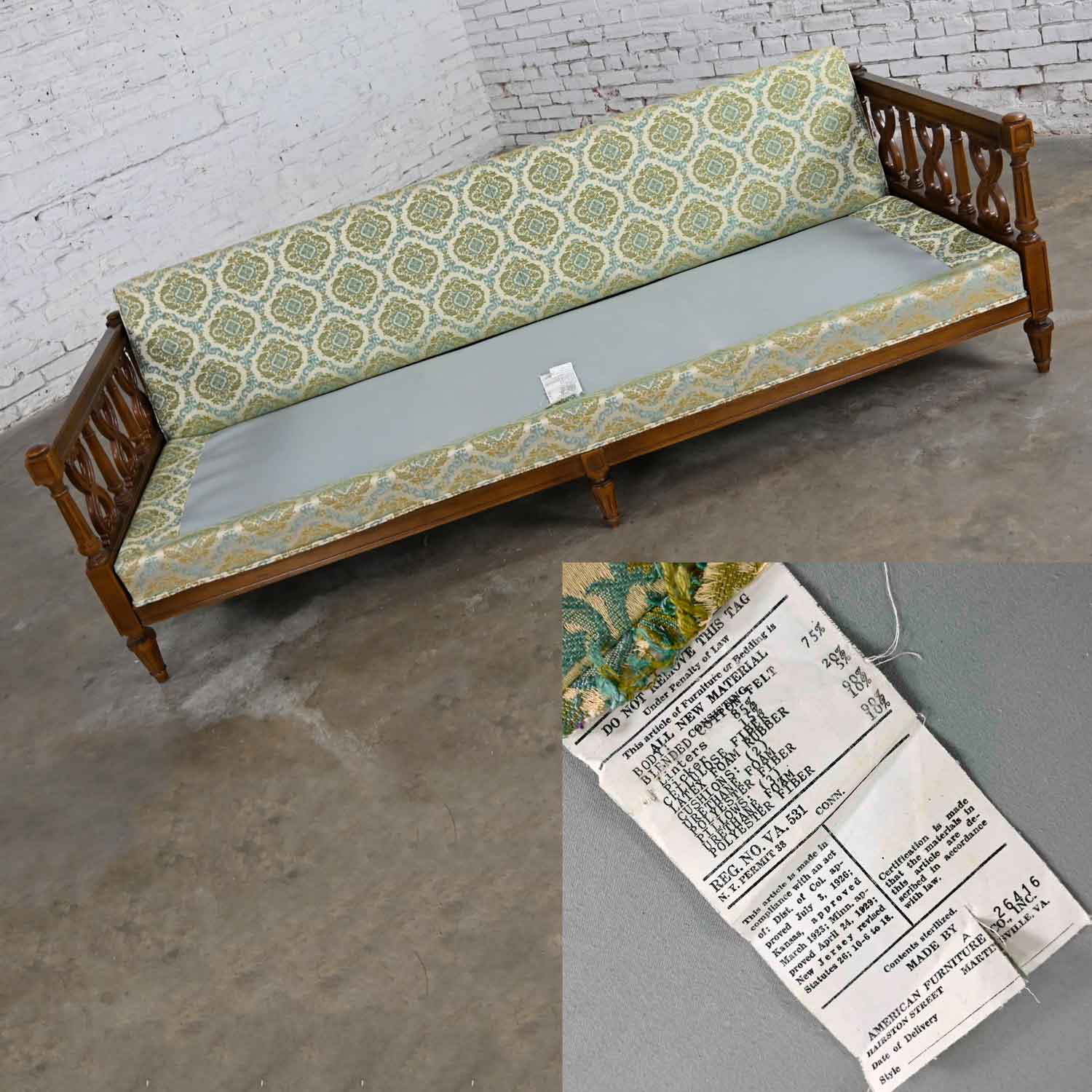 Vintage Mediterranean Spanish Revival Style Sofa by American of Martinsville