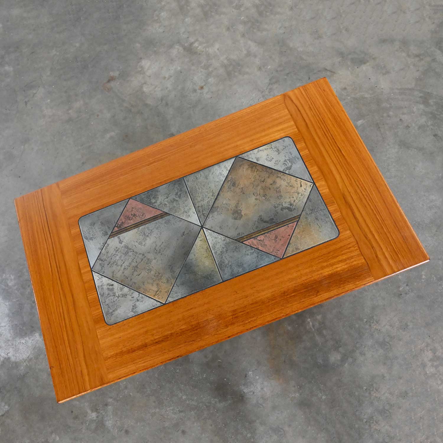 Scandinavian Modern Teak Coffee Table with Tile Insert by Poul H. Poulsen for Gangso Mobler