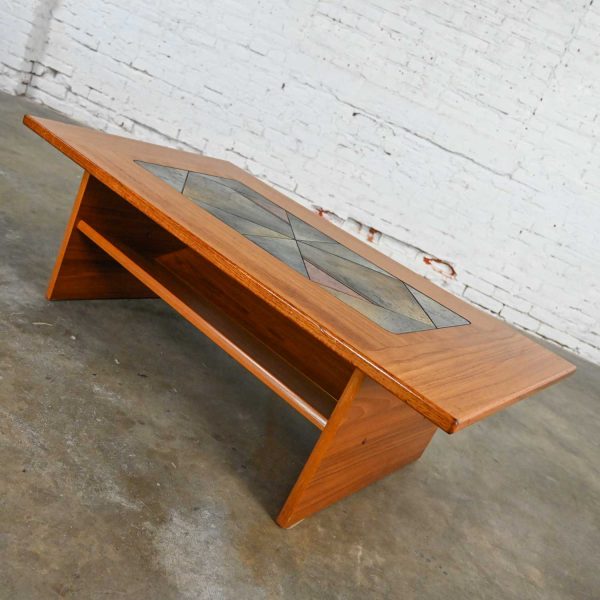 Scandinavian Modern Teak Coffee Table with Tile Insert by Poul H. Poulsen for Gangso Mobler