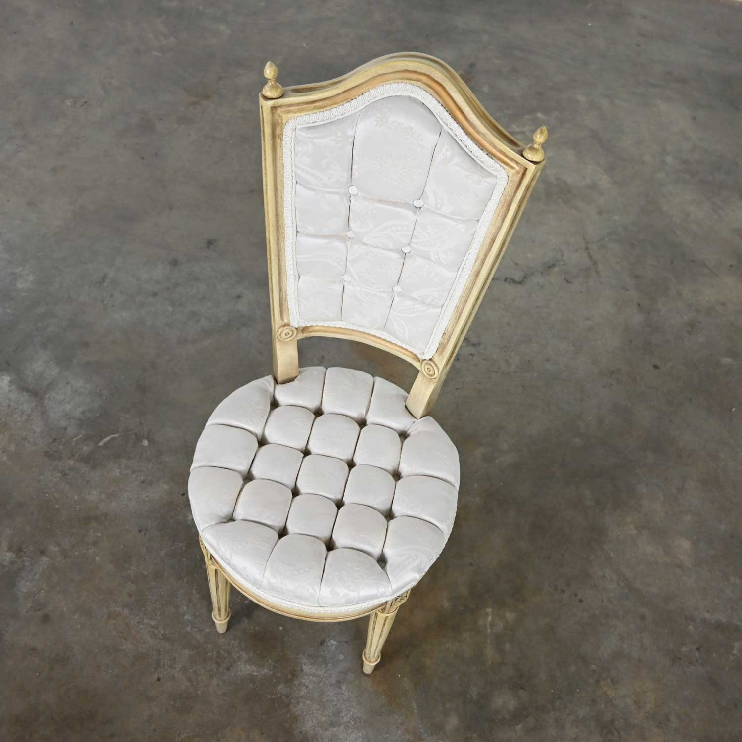 Hollywood Regency Louis XVI Style Antique White Dressing or Accent Chair Attributed to Prince Howard