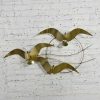 C Jere Brass Plated Bird Flock of Seagulls Wall Sculpture Signed Dated 1985