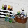 Vintage Set of 21 Blown Glass Multi Color Small Cocktail Snifters Cordials or Shot Glasses 3 Sizes