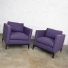 Modern Purple Plum Tone Tuxedo Style Club Chairs by Baker a Pair