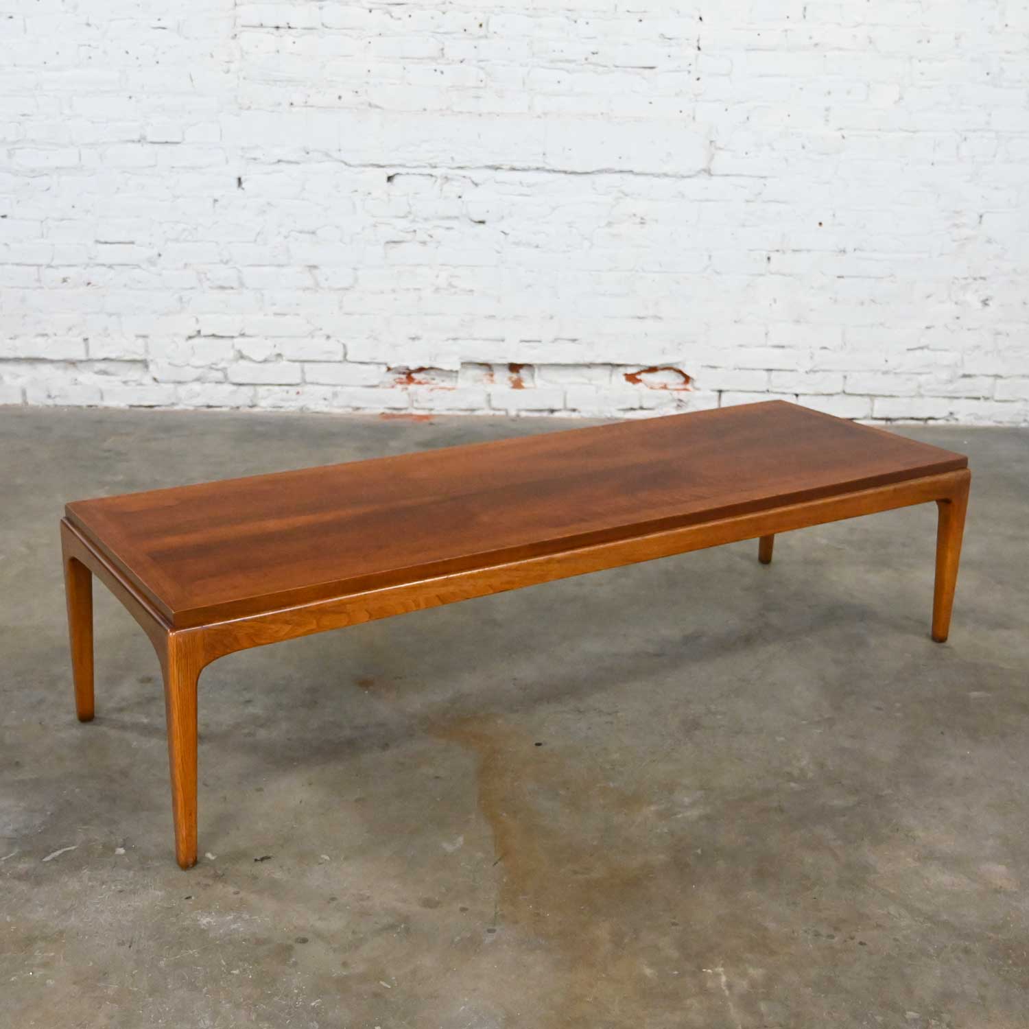 Mid-Century Modern Lane Rhythm Collection Long Narrow Rectangular Walnut Coffee Table