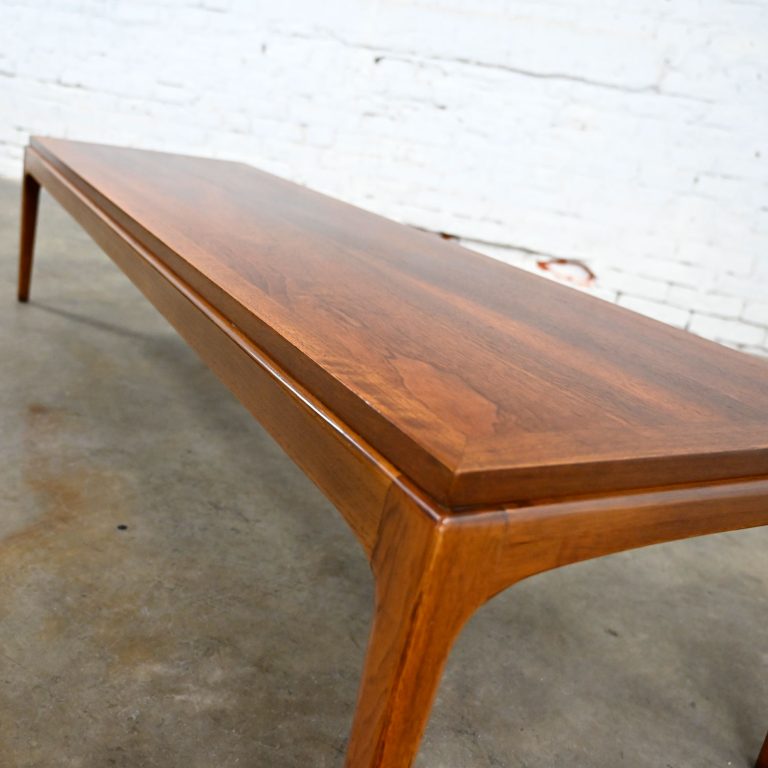 MidCentury Modern Lane Rhythm Collection Long Narrow Rectangular Walnut Coffee Table
