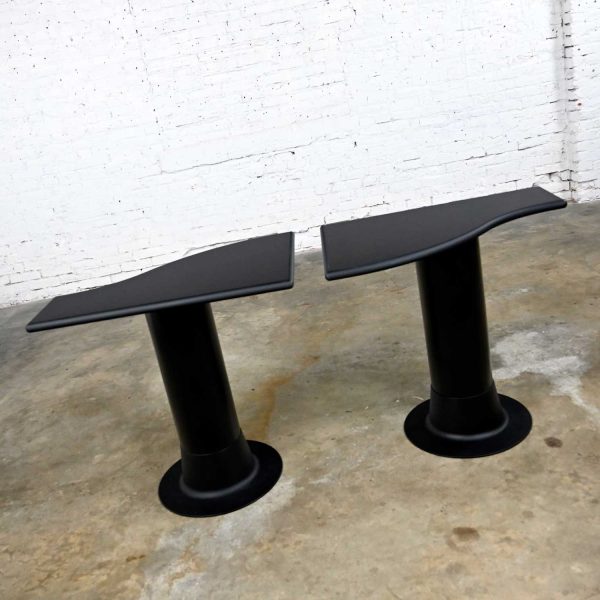 Vintage Herman Miller Black Pedestal Base S-Curve Console or Sofa Tables a Pair