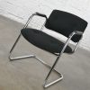 Vintage Modern Black & Chrome Cantilever Chair by United Chair Co Style of Steelcase