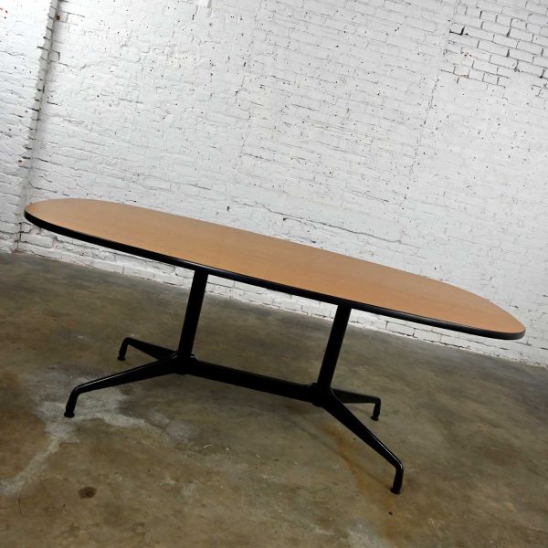 Eames Herman Miller Racetrack Oval Conference or Dining Table Universal Segmented Base