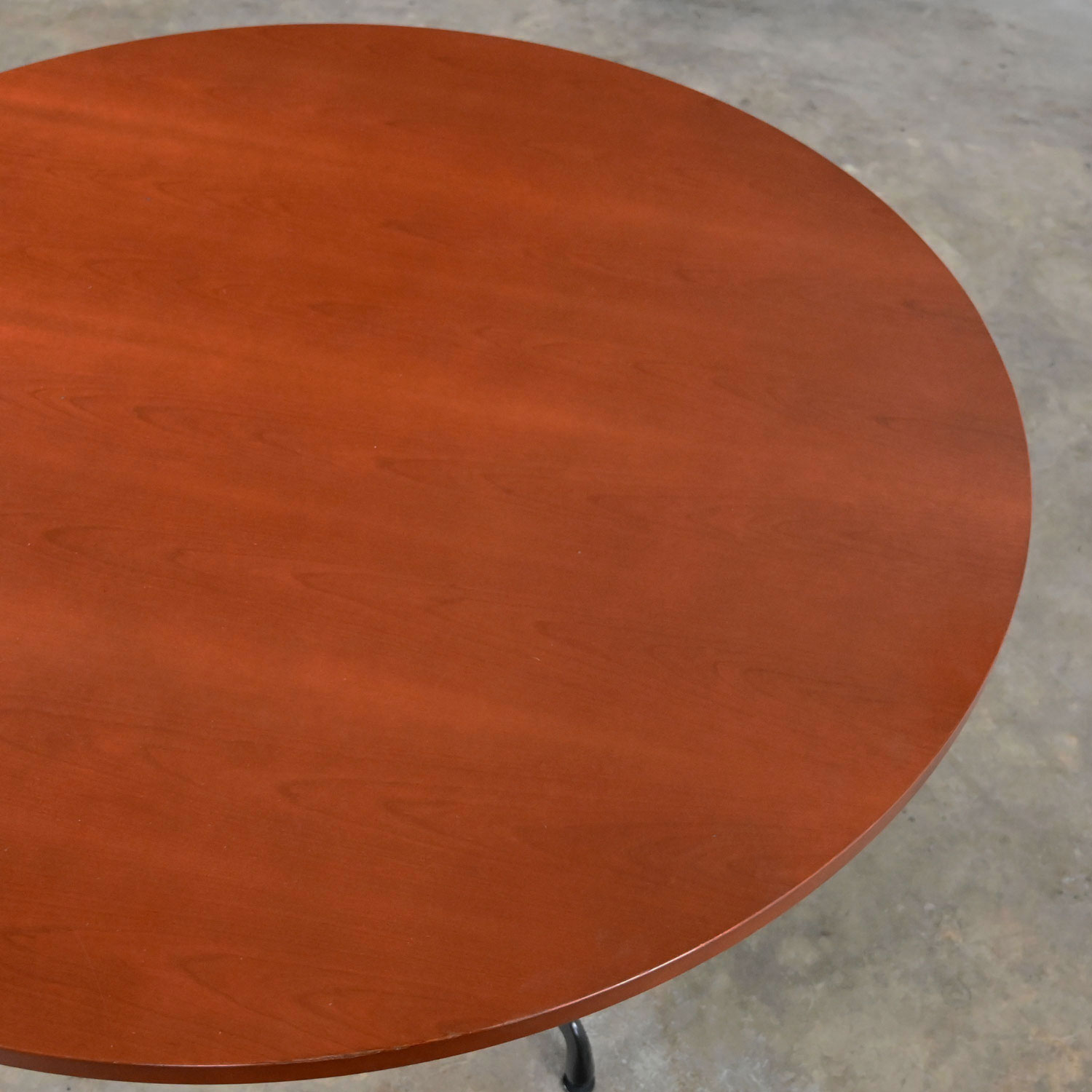 Vintage Eames for Herman Miller Dark Cherry Round Top Table Universal Pedestal Base
