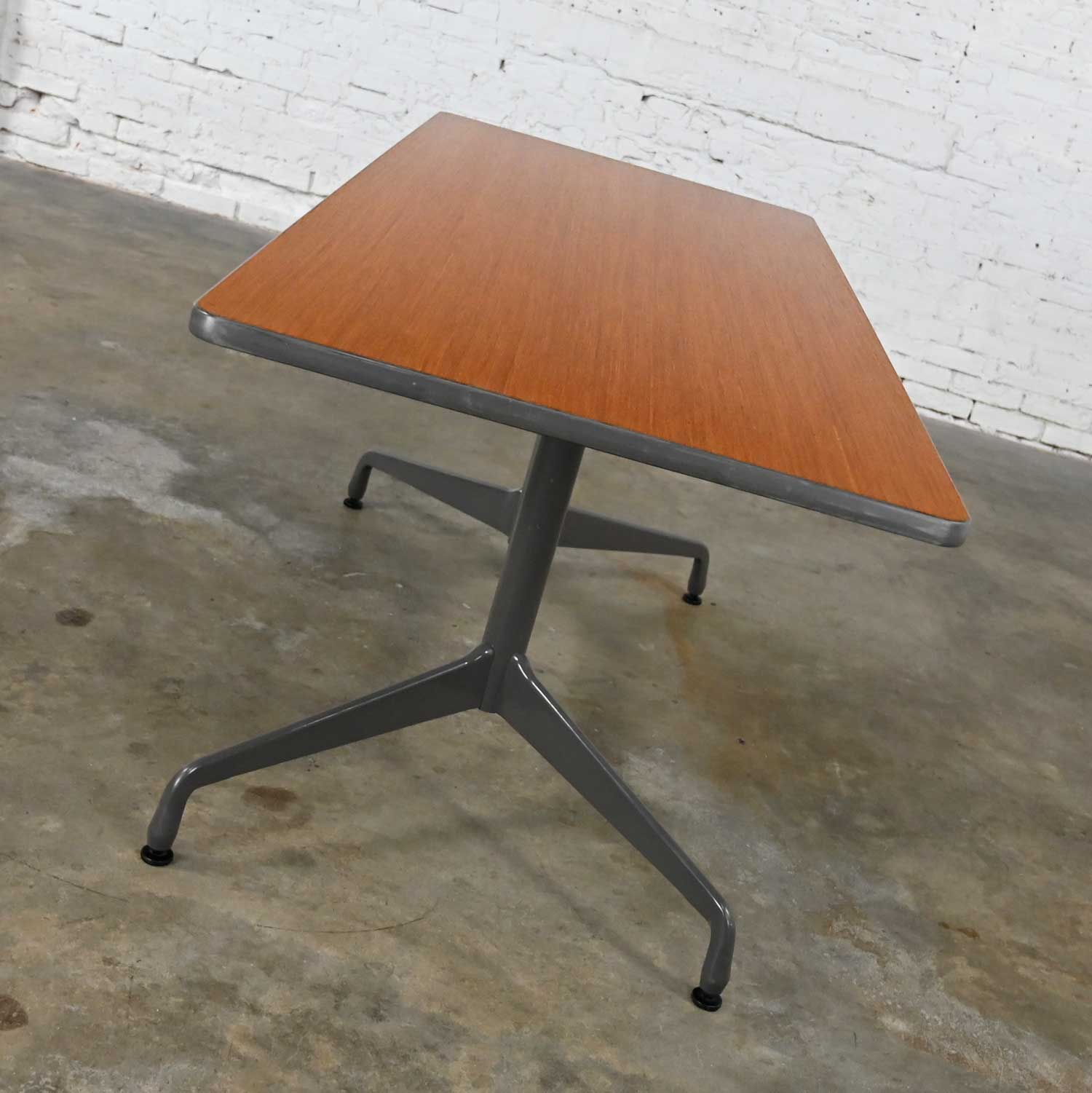 Vintage MCM Eames for Herman Miller Segmented Taupe Base Table with Rectangular Top