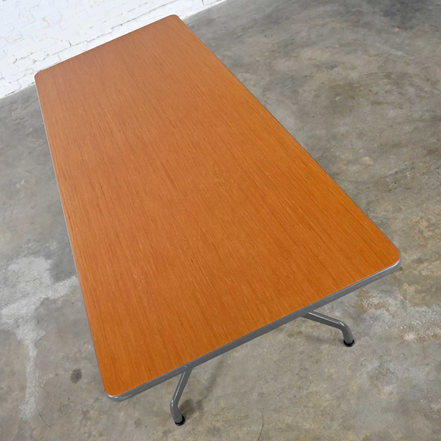 Vintage MCM Eames for Herman Miller Segmented Taupe Base Table with Rectangular Top