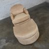 Vintage Modern Drexel Club Chair & Ottoman with Casters Original Tan Chenille Fabric with Welting Trim