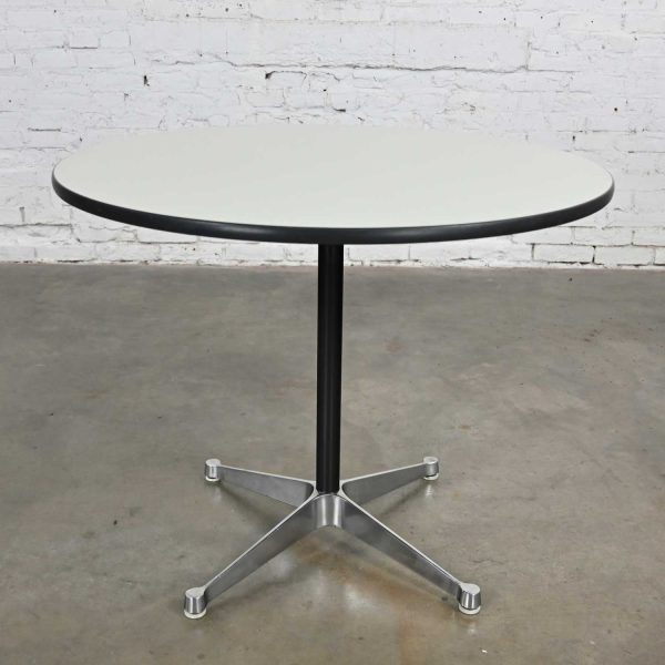 Vintage Eames Herman Miller MCM Aluminum Group 4 Prong Contract Base White Laminate Top Tables 2 Available