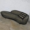 Postmodern Black & Khaki Sort of Animal Print Serpentine Cloud-like Chaise Sofa