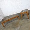 Vintage Organic Modern Rattan Coffee Table & Side Table Style of Ficks Reed, a Pair