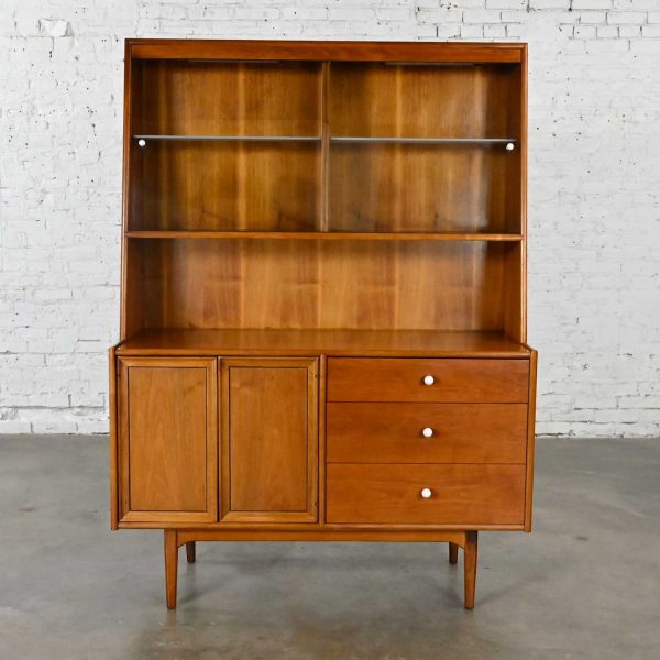 Vintage MCM Drexel Declaration 1 Piece China Hutch Cabinet by Kipp Stewart and Stewart MacDougall