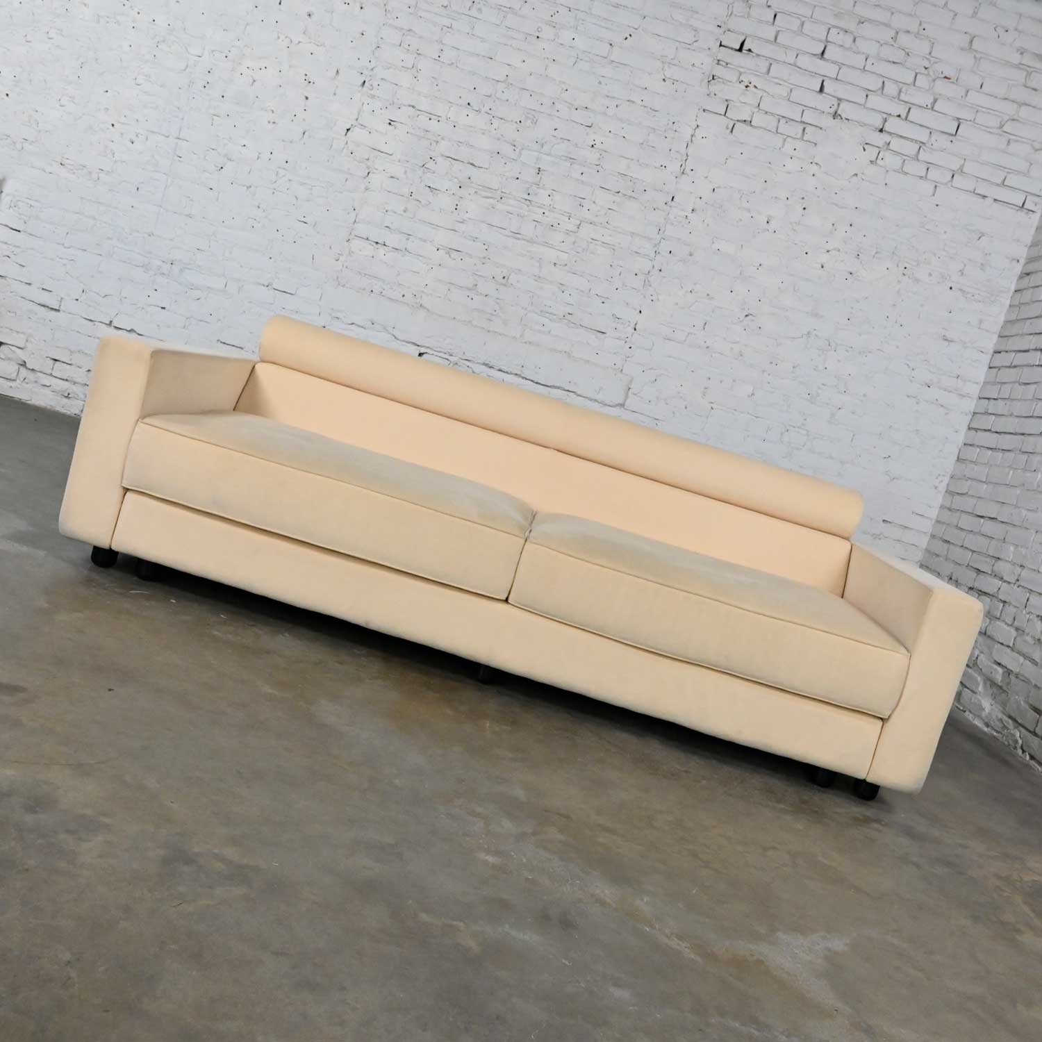 Vintage Roche Bobois Post-Modern Off-White Ultra Suede Sofa