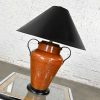 Moorish Style Frederick Cooper Hammered Copper Urn Shape Double Handled Lamp Black Coolie Shade