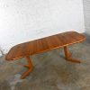 Vintage Teak Scandinavian Modern Expanding Dining Table with 2 Leaves Style Neils Moller