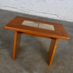 Scandinavian Modern Teak Rectangular Side Table or End Table with Lovely Tile Insert by Gangso Mobler