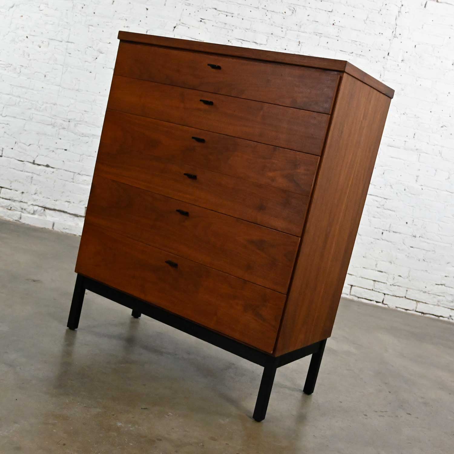 Vintage MCM Jack Cartwright for Founders Furniture Pattern 10 Walnut Chest of Drawers High Boy Dresser