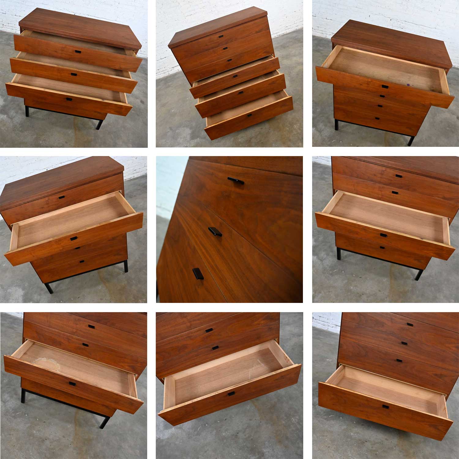Vintage MCM Jack Cartwright for Founders Furniture Pattern 10 Walnut Chest of Drawers High Boy Dresser