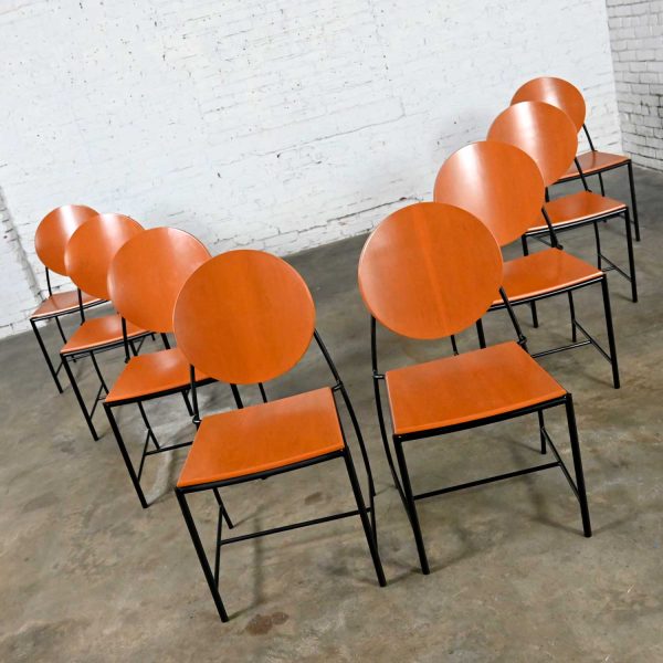 Vintage Postmodern Dakota Jackson Vik – Ter 1 Orange Dining Chairs Set of 8