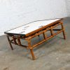 Vintage Rattan Campaign Style Ficks Reed Far Horizons Collection Coffee Table w/Tile Top by John Wisner