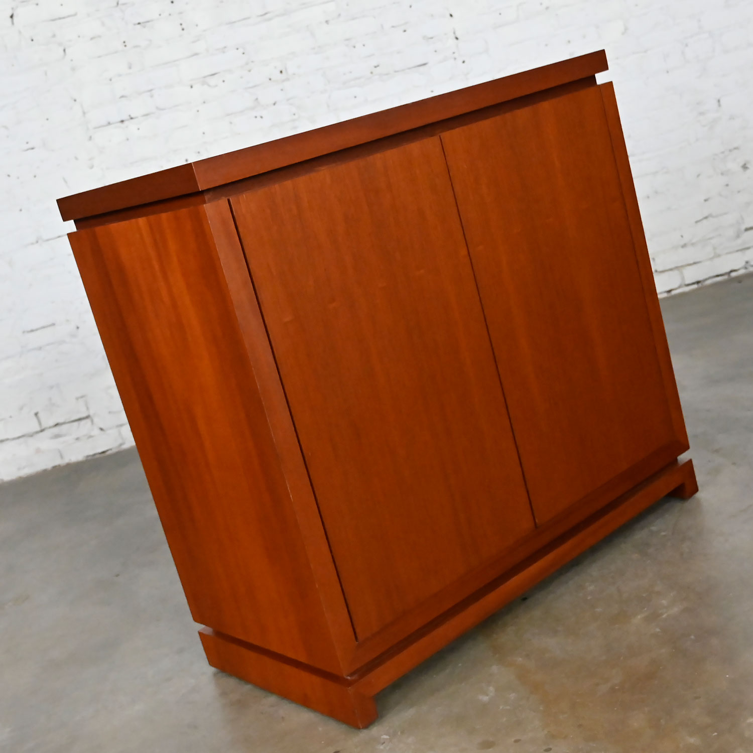 Vintage Mid-Century Modern to Modern Narrow Walnut Console Cabinet