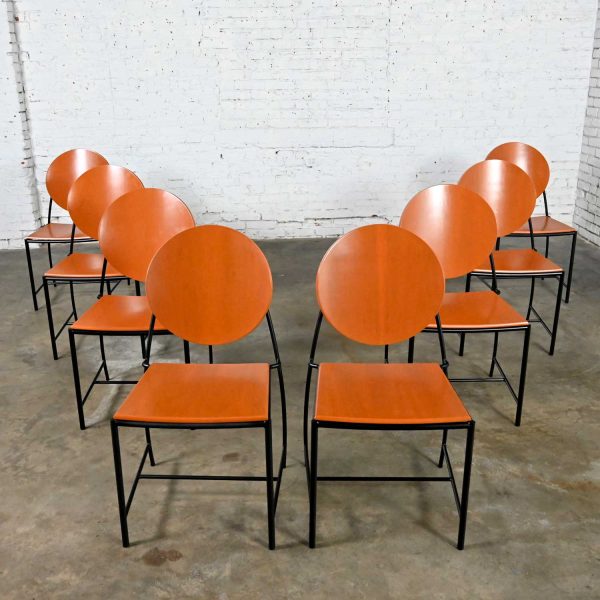 Vintage Postmodern Dakota Jackson Vik – Ter 1 Orange Dining Chairs Set of 8