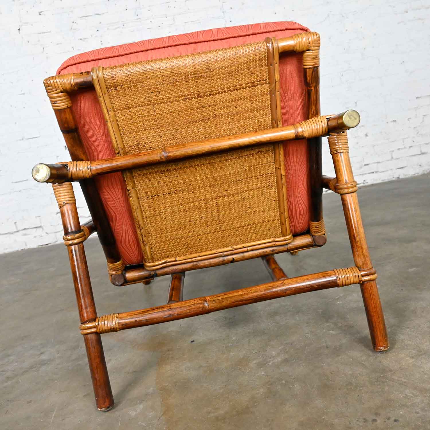 Vintage Rattan Campaign Style Ficks Reed Far Horizons Collection Lounge Club Chair by John Wisner
