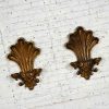 Vintage Gilded Syroco Hollywood Regency Double Candle Wall Sconces a Pair