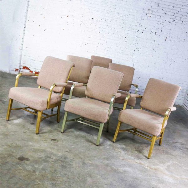 Mid Century Machine Age Aluminum Goodform Armchairs by General Fireproofing Set 6