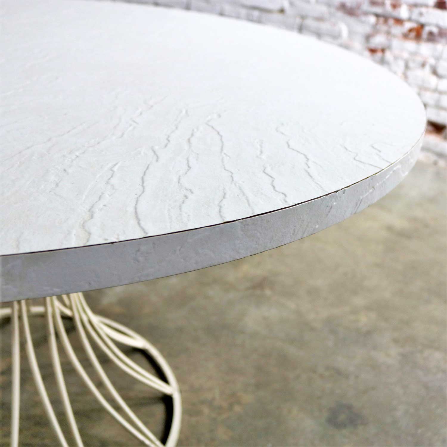 MCM Round Wrought Iron and Laminate Patio Dining Table by Max Stout for Blacksmith Shop Collection