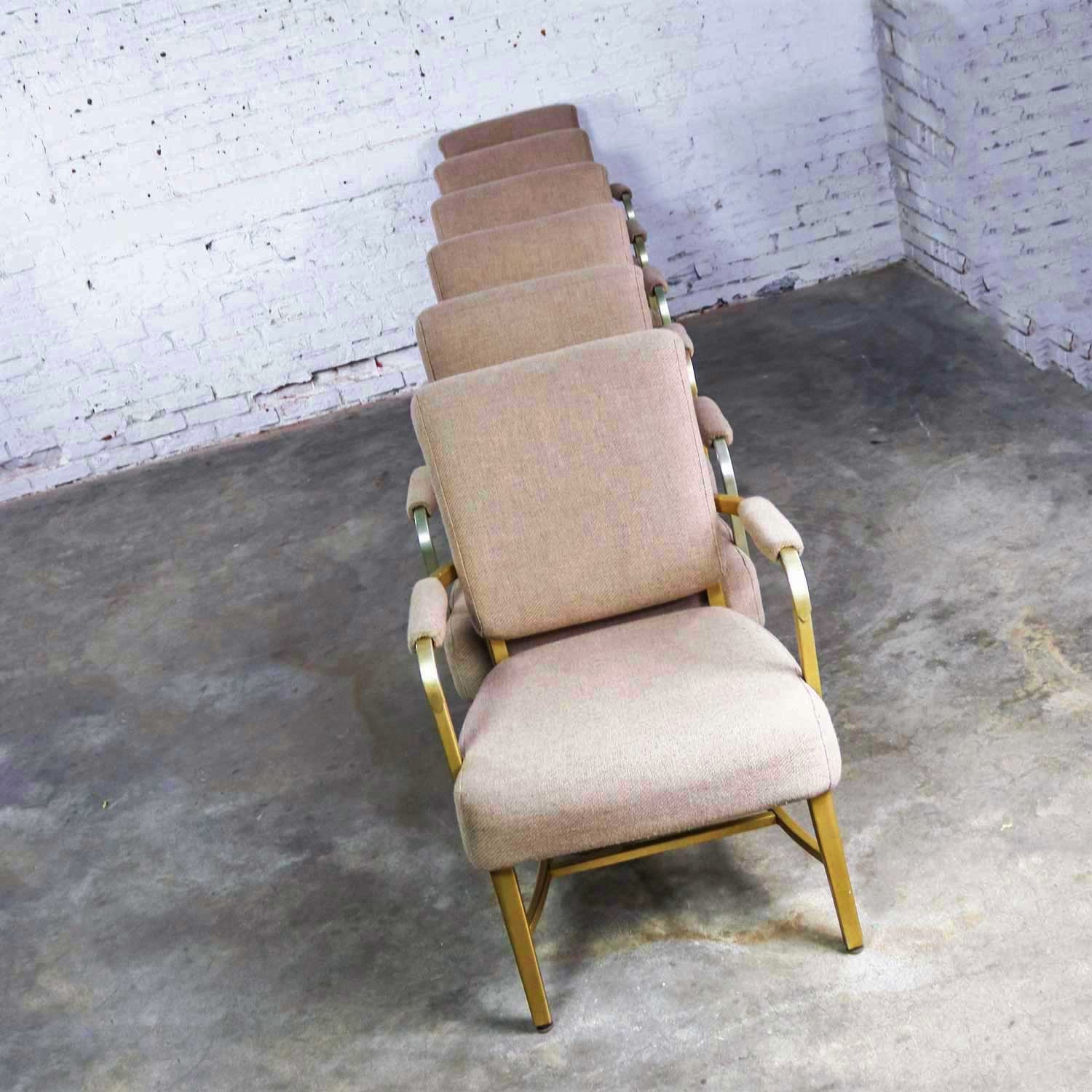 Mid Century Machine Age Aluminum Goodform Armchairs by General Fireproofing Set 6