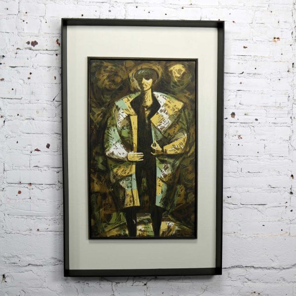 Vintage Abstract Expressionist Silkscreen Serigraph Titled Josephs Coat by Dean J. Meeker