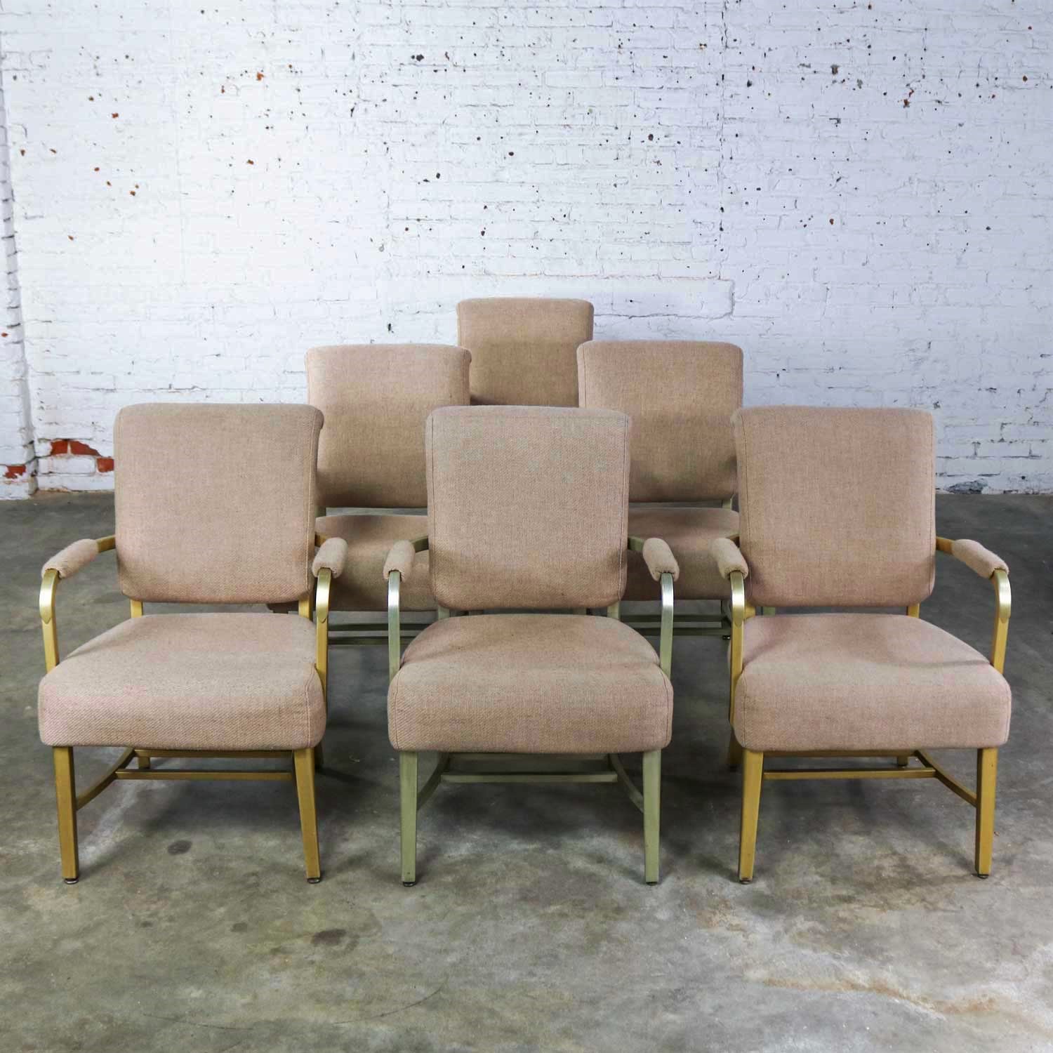 Mid Century Machine Age Aluminum Goodform Armchairs by General Fireproofing Set 6